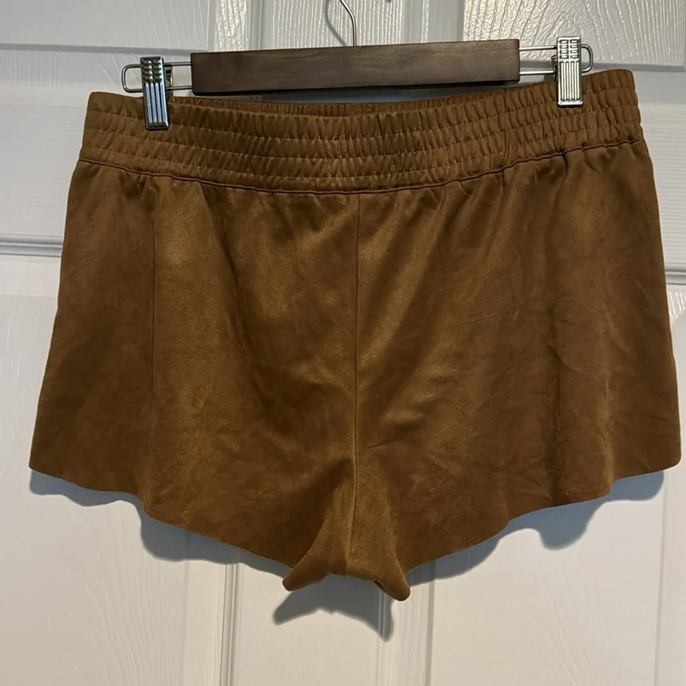 Suede look pull on shorts